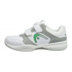 Head Lezer Velcro Junior Shoes (White / Green / Grey)